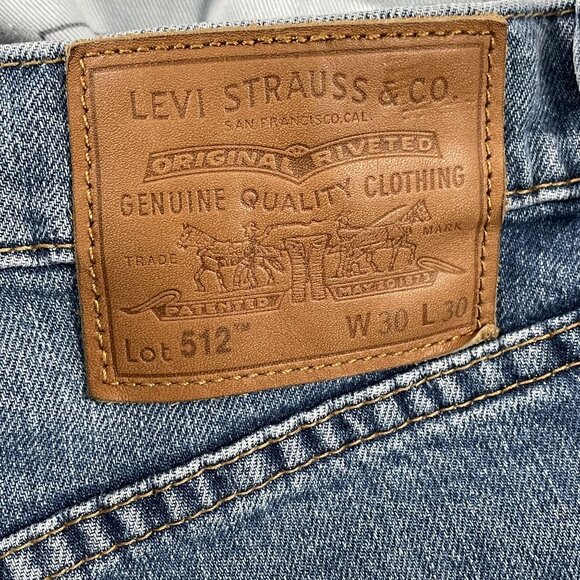 Levis 512 Premium Jeans Mens 30x30 Slim Tapered Medium Wash Denim - Picture 3 of 11